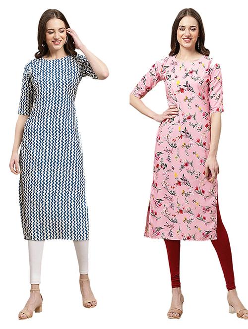 pack of 2 printed straight kurta - 19308923 - Very Small Image - 1