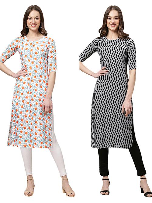 pack of 2 printed straight kurta - 19308931 - Very Small Image - 1