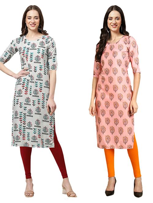pack of 2 printed straight kurta - 19308950 - Very Small Image - 1