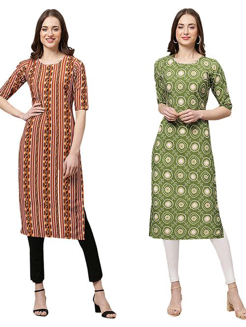 pack of 2 printed straight kurta - 19308961 - Very Small Image - 1