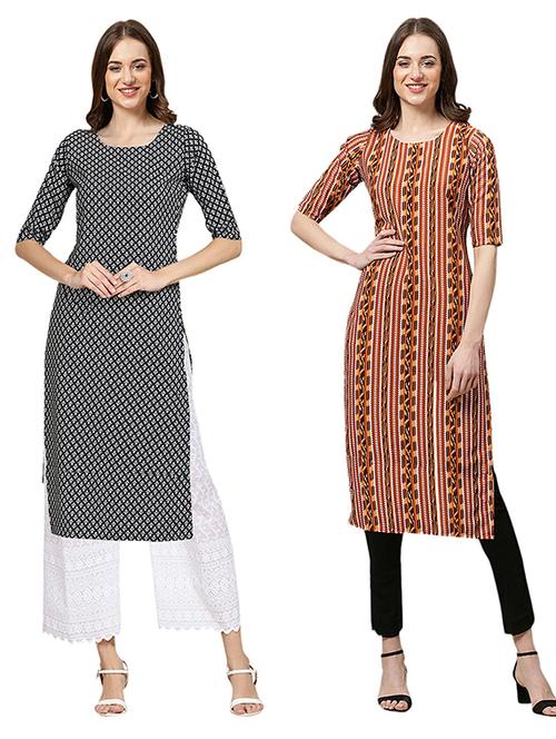 pack of 2 printed straight kurta - 19308975 - Very Small Image - 1