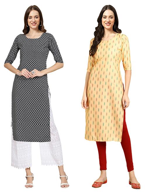 pack of 2 printed straight kurta - 19308976 - Very Small Image - 1