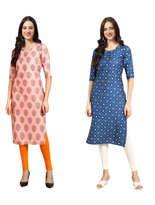 pack of 2 printed straight kurta - 19309016 - Very Small Image - 1