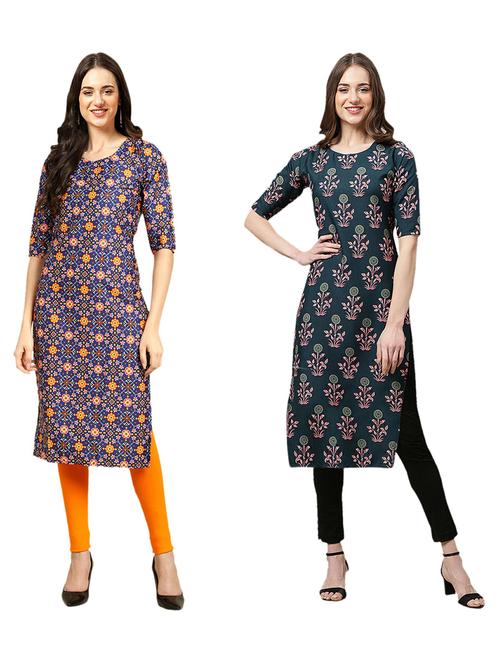 pack of 2 printed straight kurta - 19309019 - Very Small Image - 1