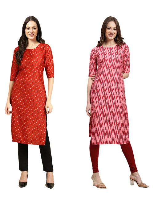 pack of 2 printed straight kurta - 19309020 - Very Small Image - 1
