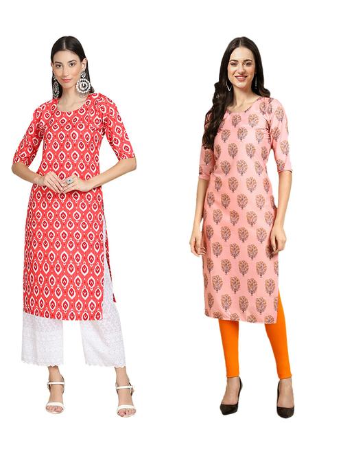 pack of 2 printed straight kurta - 19309032 - Very Small Image - 1
