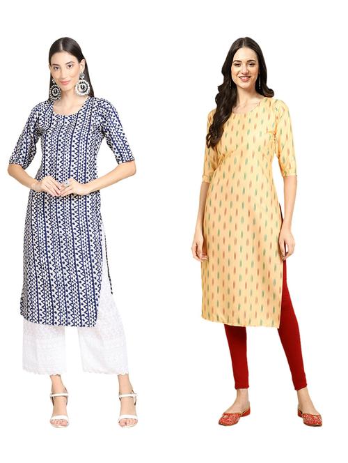 pack of 2 printed straight kurta - 19309042 - Very Small Image - 1