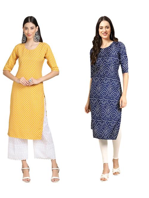 pack of 2 printed straight kurta - 19309056 - Very Small Image - 1