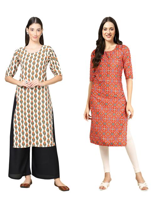 pack of 2 printed straight kurta - 19309067 - Very Small Image - 1