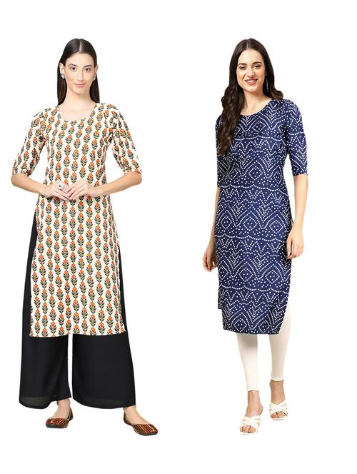 pack of 2 printed straight kurta - 19309068 - Very Small Image - 1