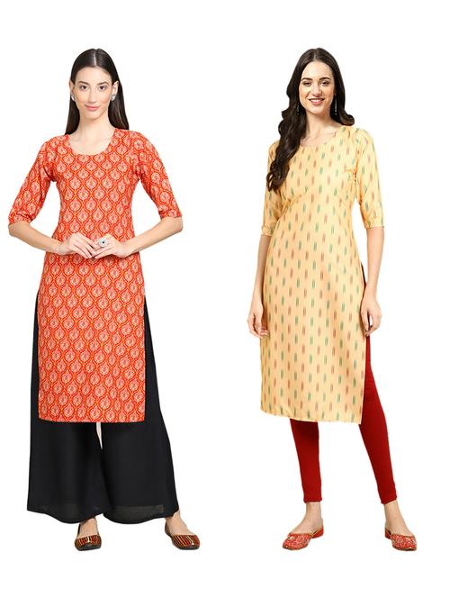 pack of 2 printed straight kurta - 19309077 - Very Small Image - 1