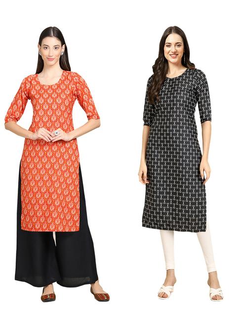 pack of 2 printed straight kurta - 19309078 - Very Small Image - 1
