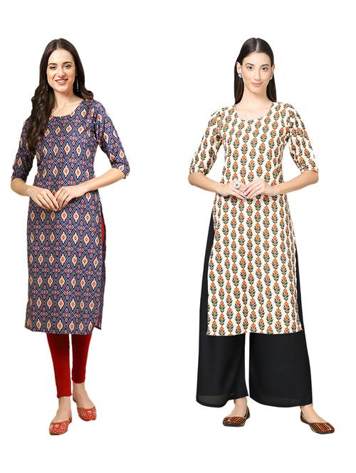 pack of 2 printed straight kurta - 19309091 - Very Small Image - 1