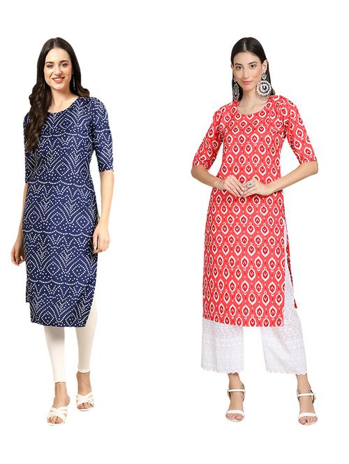 pack of 2 printed straight kurta - 19309113 - Very Small Image - 1