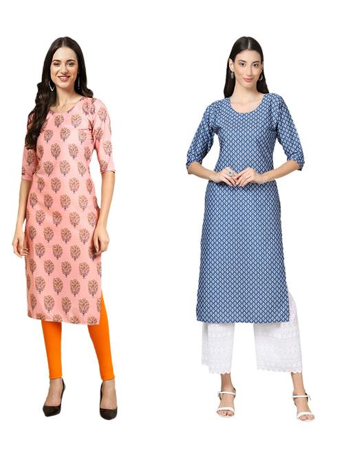 pack of 2 printed straight kurta - 19309130 - Very Small Image - 1