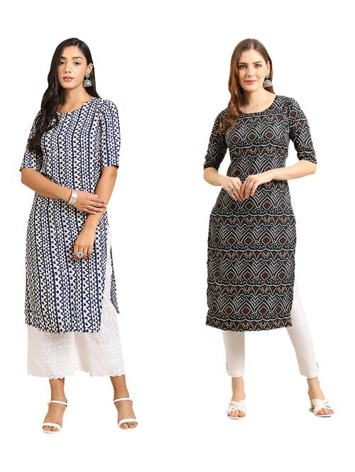 pack of 2 printed straight kurta - 19309161 - Very Small Image - 1
