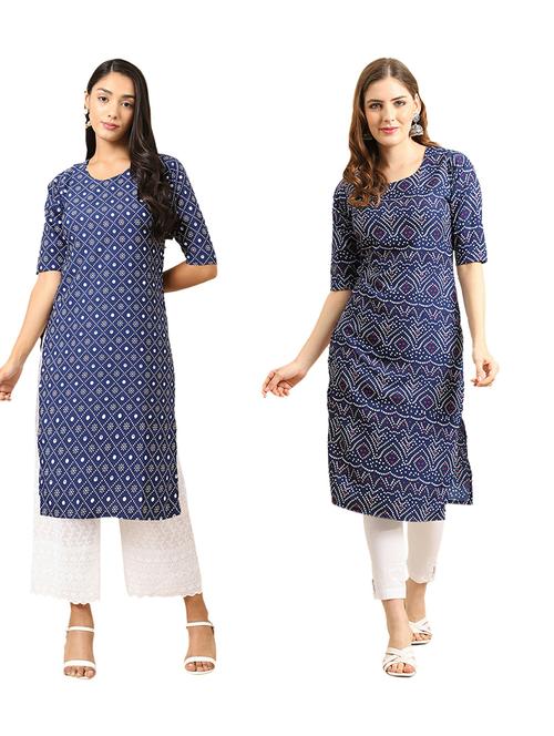 pack of 2 printed straight kurta - 19309188 - Very Small Image - 1