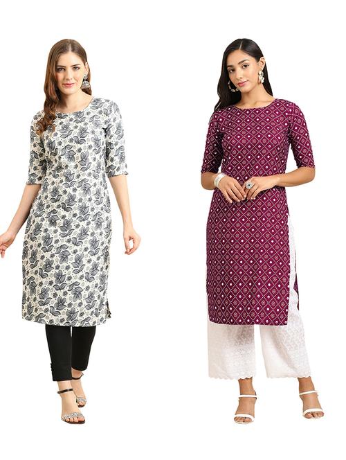 pack of 2 printed straight kurta - 19309210 - Very Small Image - 1