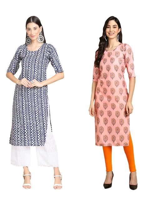 pack of 2 printed straight kurta - 19309241 - Very Small Image - 1