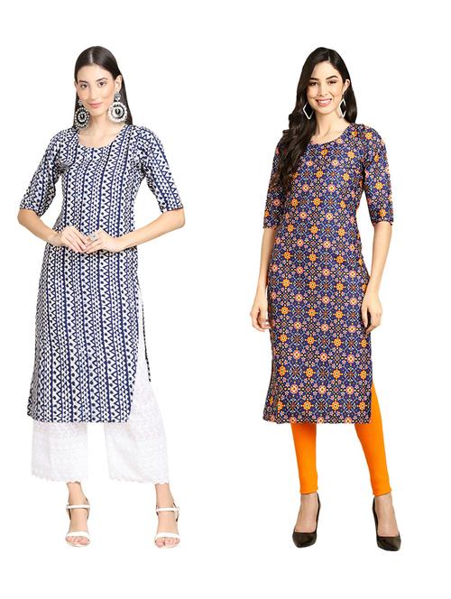 pack of 2 printed straight kurta - 19309242 - Very Small Image - 1
