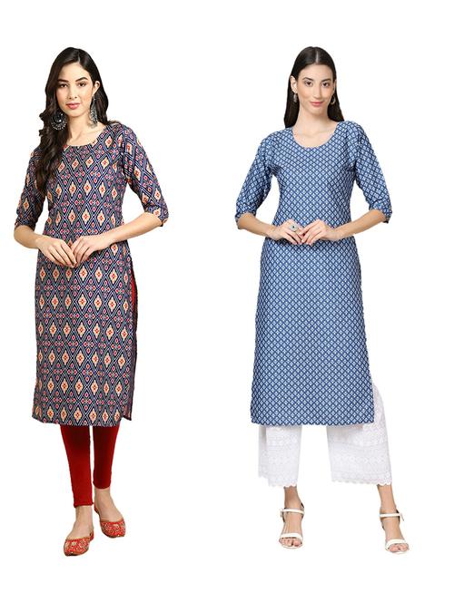 pack of 2 printed straight kurta - 19309283 - Very Small Image - 1