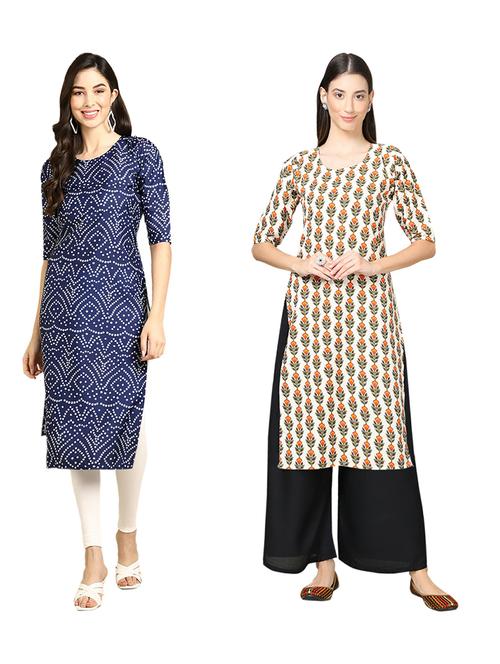 pack of 2 printed straight kurta - 19309301 - Very Small Image - 1