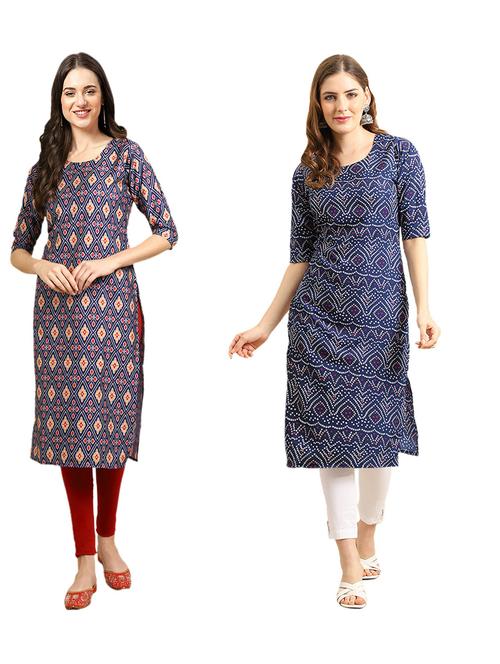 pack of 2 printed straight kurta - 19309348 - Very Small Image - 1