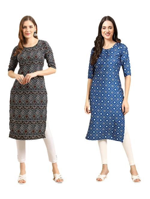 pack of 2 printed straight kurta - 19309394 - Very Small Image - 1