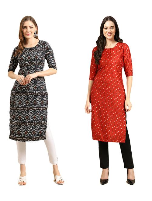 pack of 2 printed straight kurta - 19309397 - Very Small Image - 1