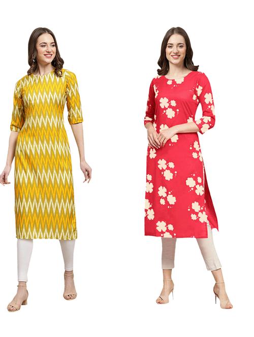 pack of 2 printed straight kurta - 19309416 - Very Small Image - 1