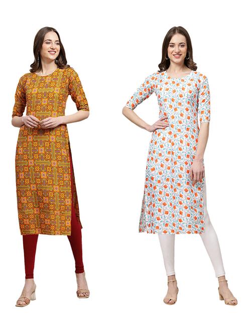 pack of 2 printed straight kurta - 19309429 - Very Small Image - 1