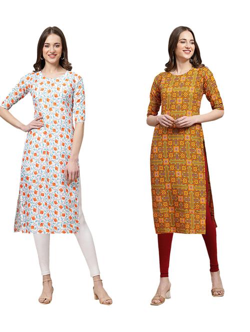 pack of 2 printed straight kurta - 19309433 - Very Small Image - 1