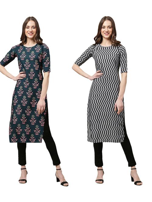 pack of 2 printed straight kurta - 19309438 - Very Small Image - 1
