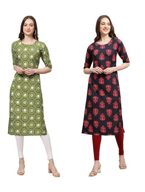 pack of 2 printed straight kurta - 19309450 - Very Small Image - 1