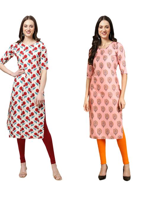 pack of 2 printed straight kurta - 19309468 - Very Small Image - 1