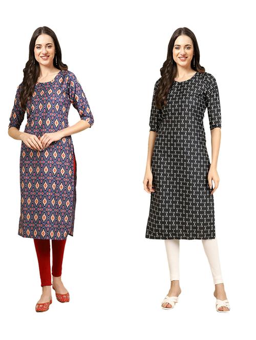 pack of 2 printed straight kurta - 19309487 - Very Small Image - 1