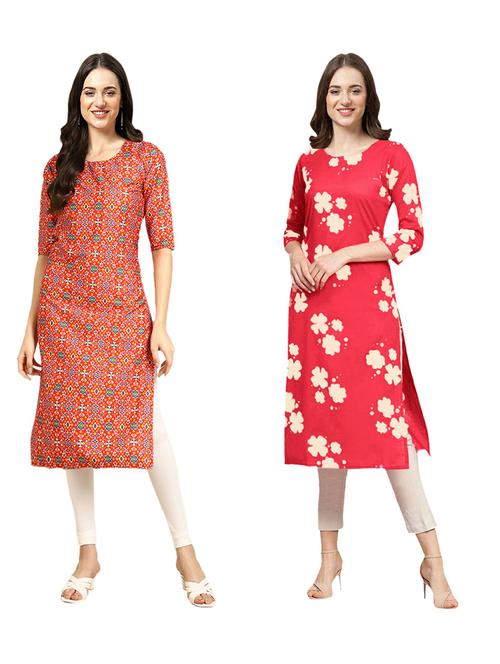 pack of 2 printed straight kurta - 19309500 - Very Small Image - 1