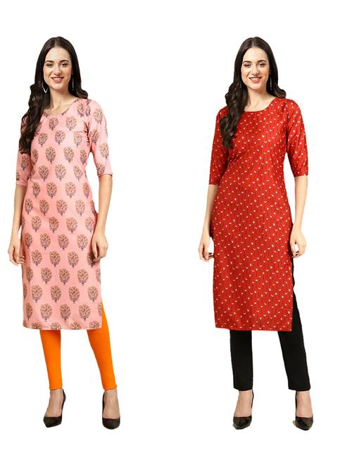 pack of 2 printed straight kurta - 19309512 - Very Small Image - 1