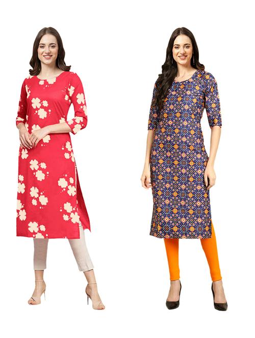 pack of 2 printed straight kurta - 19309527 - Very Small Image - 1