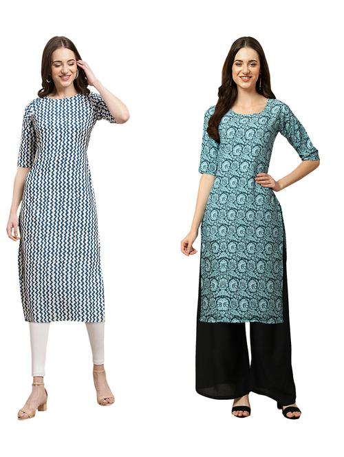 pack of 2 printed straight kurta - 19309539 - Very Small Image - 1
