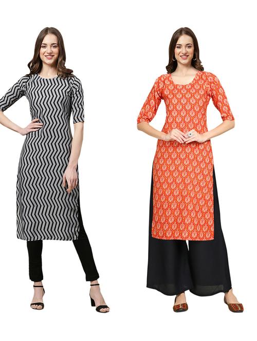 pack of 2 printed straight kurta - 19309554 - Very Small Image - 1