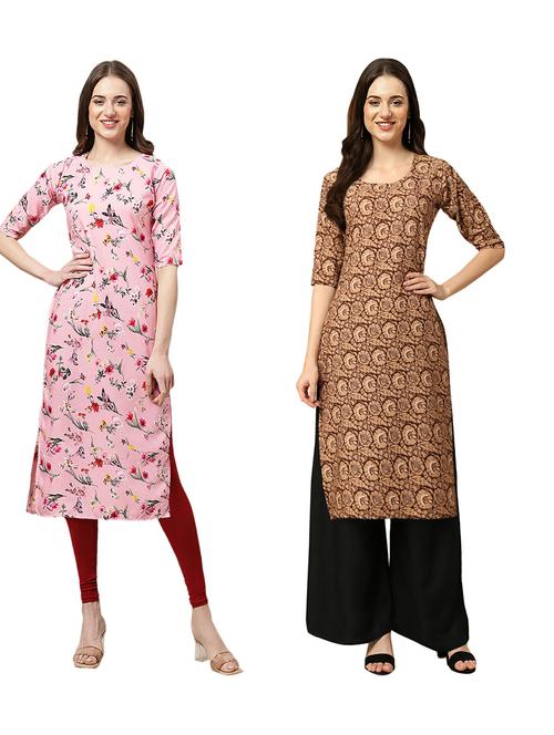 pack of 2 printed straight kurta - 19309564 - Very Small Image - 1