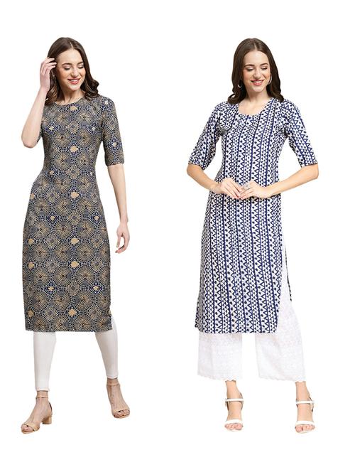 pack of 2 printed straight kurta - 19309568 - Very Small Image - 1
