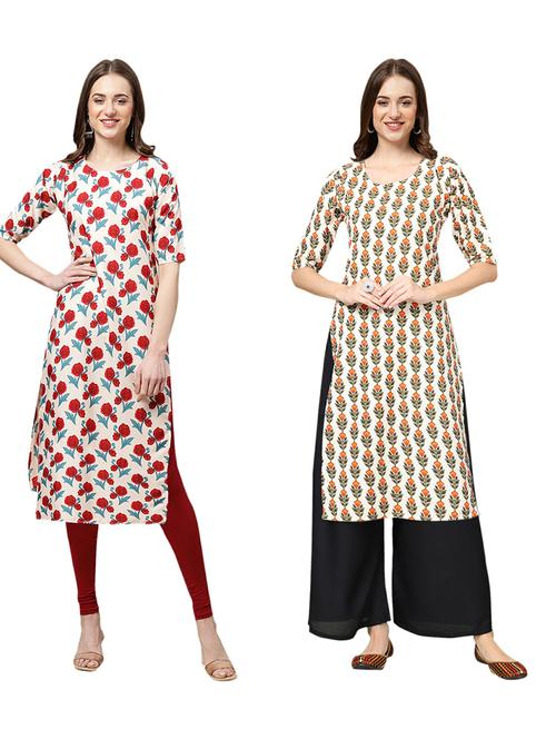 pack of 2 printed straight kurta - 19309572 - Very Small Image - 1