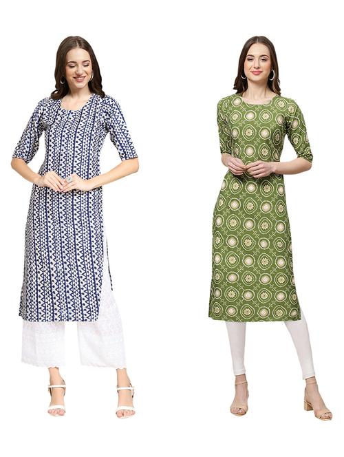 pack of 2 printed straight kurta - 19309590 - Very Small Image - 1