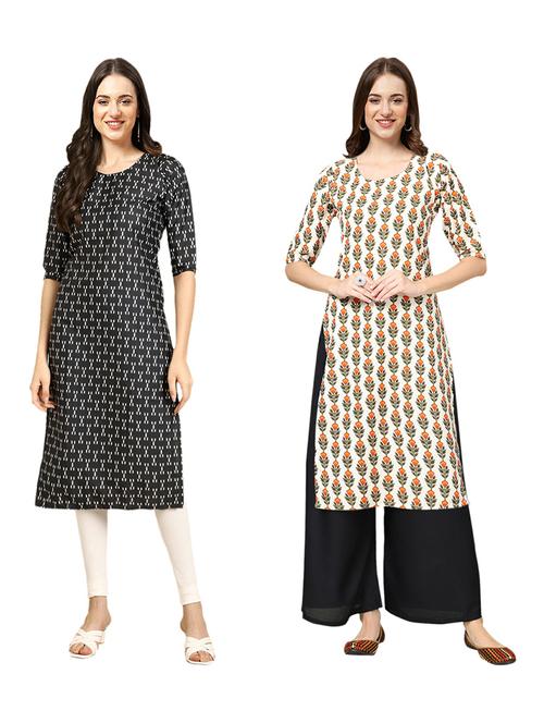pack of 2 printed straight kurta - 19309626 - Very Small Image - 1