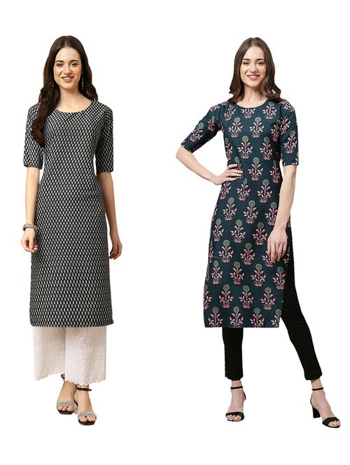 pack of 2 printed straight kurta - 19309661 - Very Small Image - 1