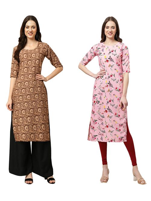 pack of 2 printed straight kurta - 19309667 - Very Small Image - 1
