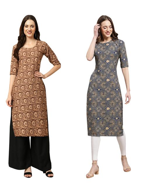 pack of 2 printed straight kurta - 19309669 - Very Small Image - 1