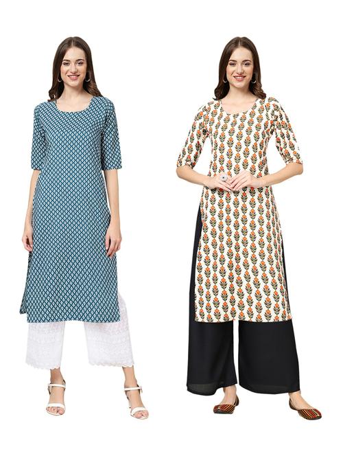 pack of 2 printed straight kurta - 19309700 - Very Small Image - 1